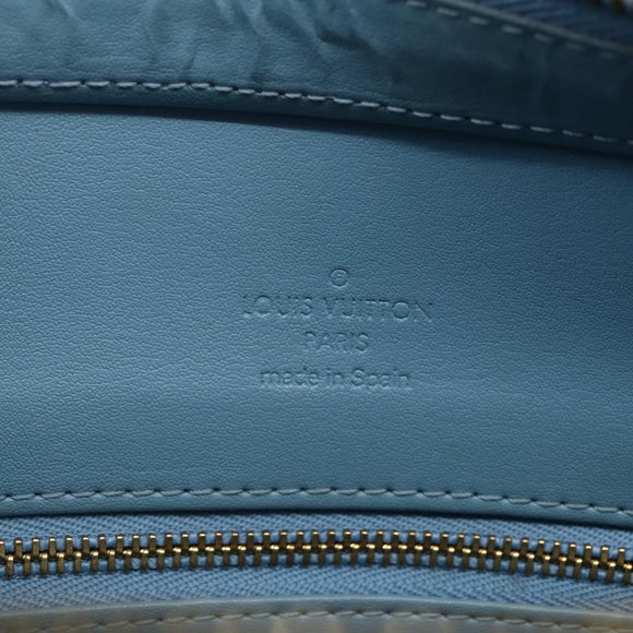 LOUIS VUITTON Monogram Vernis Houston Hand Bag Baby Blue M91005 LV Auth gh1213