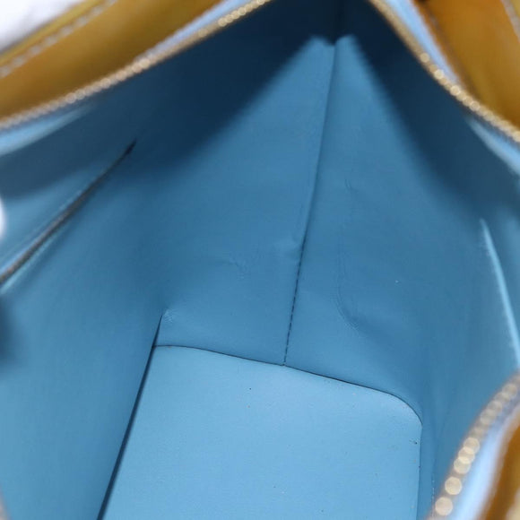 LOUIS VUITTON Monogram Vernis Houston Hand Bag Baby Blue M91005 LV Auth gh1213