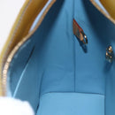 LOUIS VUITTON Monogram Vernis Houston Hand Bag Baby Blue M91005 LV Auth gh1213-19