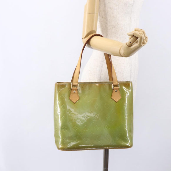 LOUIS VUITTON Monogram Vernis Houston Hand Bag Baby Blue M91005 LV Auth gh1213