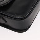 CELINE Horse Carriage Shoulder Bag Leather Black Gold Auth gh1220-9