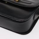 CELINE Horse Carriage Shoulder Bag Leather Black Gold Auth gh1220-14