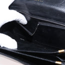 CELINE Horse Carriage Shoulder Bag Leather Black Gold Auth gh1220-21