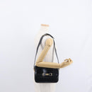 CELINE Horse Carriage Shoulder Bag Leather Black Gold Auth gh1220-23