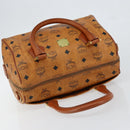 MCM Logogram Vicetos Hand Bag PVC Leather Brown Gold Auth gh1221-6