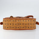 MCM Logogram Vicetos Shoulder Bag PVC Leather Brown Gold Auth gh1222-5