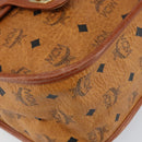 MCM Logogram Vicetos Shoulder Bag PVC Leather Brown Gold Auth gh1222-17