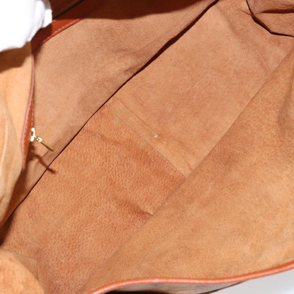 MCM Logogram Vicetos Shoulder Bag PVC Leather Brown Gold Auth gh1222