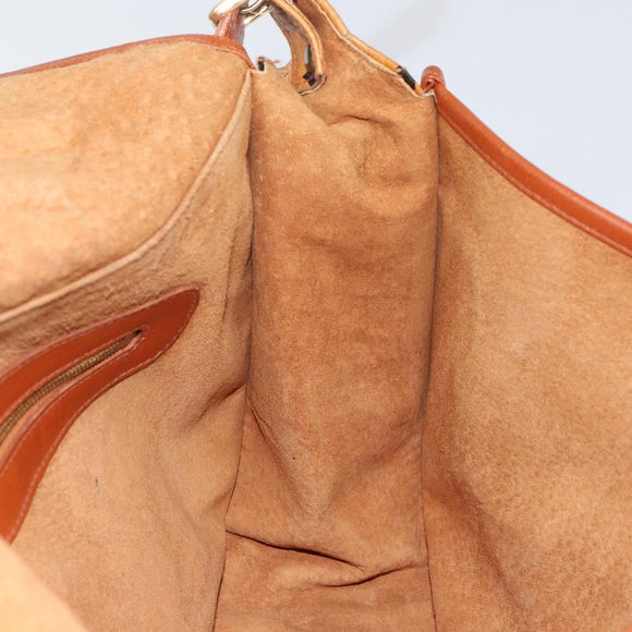 MCM Logogram Vicetos Shoulder Bag PVC Leather Brown Gold Auth gh1222