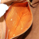 MCM Logogram Vicetos Shoulder Bag PVC Leather Brown Gold Auth gh1222-23