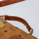 MCM Logogram Vicetos Shoulder Bag PVC Leather Brown Gold Auth gh1222-14