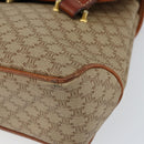 CELINE Macadam Canvas Handtasche PVC Beige Gold Auth gh1223-8