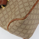 CELINE Macadam Canvas Handtasche PVC Beige Gold Auth gh1223-15