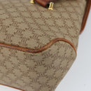CELINE Macadam Canvas Handtasche PVC Beige Gold Auth gh1223-16