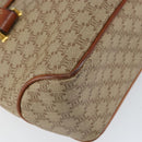 CELINE Macadam Canvas Handtasche PVC Beige Gold Auth gh1223-17