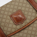 CELINE Macadam Canvas Handtasche PVC Beige Gold Auth gh1223-18