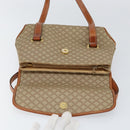 CELINE Macadam Canvas Handtasche PVC Beige Gold Auth gh1223-9