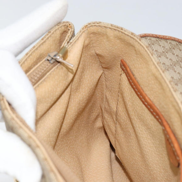 CELINE Macadam Canvas Handtasche PVC Beige Gold Auth gh1223