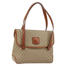 CELINE Macadam Canvas Handtasche PVC Beige Gold Auth gh1223-1
