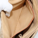CELINE Macadam Canvas Handtasche PVC Beige Gold Auth gh1223-22