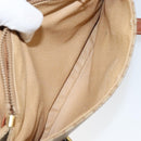 CELINE Macadam Canvas Handtasche PVC Beige Gold Auth gh1223-24
