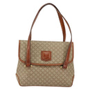 CELINE Macadam Canvas Handtasche PVC Beige Gold Auth gh1223-13