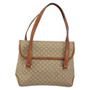 CELINE Macadam Canvas Handtasche PVC Beige Gold Auth gh1223-2