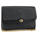 Christian Dior Honeycomb Canvas Chain Shoulder Bag PVC Black Gold Auth gh1228-1