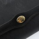 Christian Dior Honeycomb Canvas Chain Shoulder Bag PVC Black Gold Auth gh1228-17