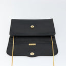 Christian Dior Honeycomb Canvas Chain Shoulder Bag PVC Black Gold Auth gh1228-10