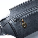 Christian Dior Honeycomb Canvas Chain Shoulder Bag PVC Black Gold Auth gh1228-21