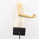 Christian Dior Honeycomb Canvas Chain Shoulder Bag PVC Black Gold Auth gh1228-22