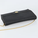 Christian Dior Honeycomb Canvas Chain Shoulder Bag PVC Black Gold Auth gh1228-6