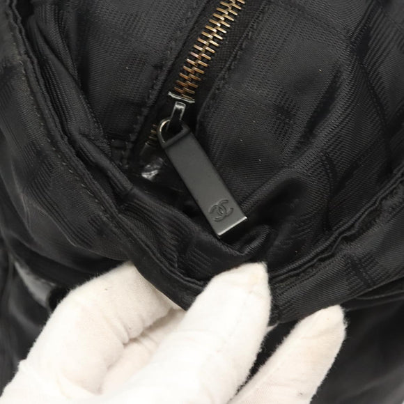 CHANEL New Travel Line Tote Bag Nylon Black CC Auth gh123