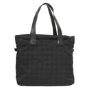 CHANEL New Travel Line Tote Bag Nylon Black CC Auth gh123-13