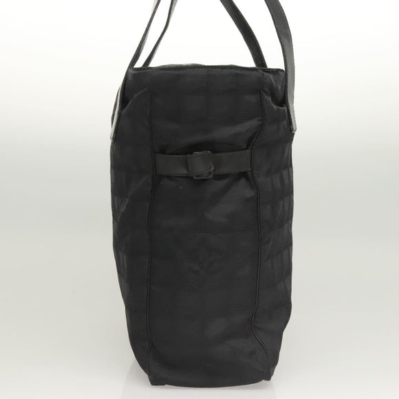 CHANEL New Travel Line Tote Bag Nylon Black CC Auth gh123