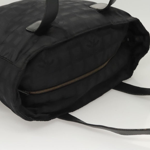 CHANEL New Travel Line Tote Bag Nylon Black CC Auth gh123