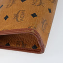 MCM Logogram Vicetos Clutch Bag PVC Leather Brown Gold Auth gh1233-11