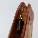 MCM Logogram Vicetos Clutch Bag PVC Leather Brown Gold Auth gh1233-14