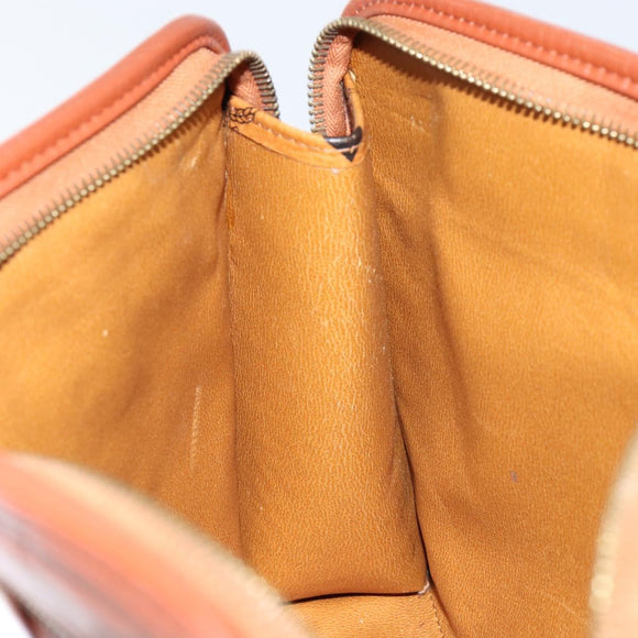 MCM Logogram Vicetos Clutch Bag PVC Leather Brown Gold Auth gh1233