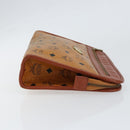 MCM Logogram Vicetos Clutch Bag PVC Leather Brown Gold Auth gh1233-4