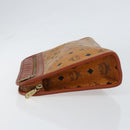 MCM Logogram Vicetos Clutch Bag PVC Leather Brown Gold Auth gh1233-5
