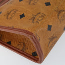 MCM Logogram Vicetos Clutch Bag PVC Leather Brown Gold Auth gh1233-9