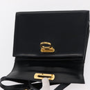Salvatore Ferragamo Gancini Hand Bag Leather 2way Navy Gold Auth gh1234-17