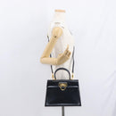 Salvatore Ferragamo Gancini Hand Bag Leather 2way Navy Gold Auth gh1234-25