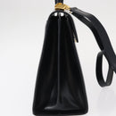 Salvatore Ferragamo Gancini Hand Bag Leather 2way Navy Gold Auth gh1234-5