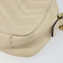 GUCCI GG Marmont Mini Camera Bag Leather White Gold 448065 Auth gh1235-9