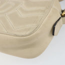 GUCCI GG Marmont Mini Camera Bag Leather White Gold 448065 Auth gh1235-15
