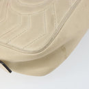 GUCCI GG Marmont Mini Camera Bag Leather White Gold 448065 Auth gh1235-16