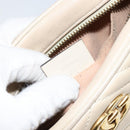 GUCCI GG Marmont Mini Camera Bag Leather White Gold 448065 Auth gh1235-12